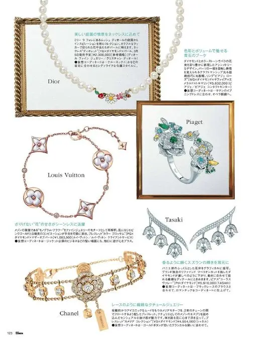25ans 2026年04月号 ●妄想搭配是——把美丽庭园的情景融入项链，点缀其间的花朵与昆虫在