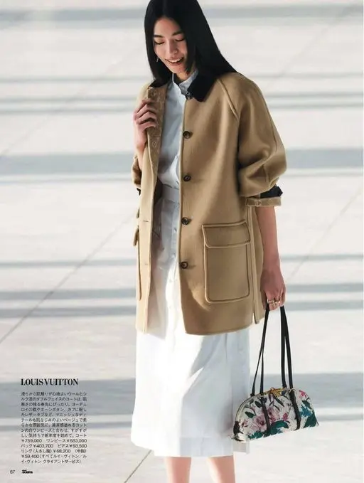 25ans 2026年05月号 LOUISVUITTON
触感柔滑舒适的羊毛与真丝混纺双面大衣，