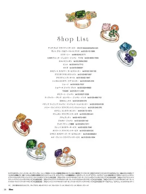 25ans 2026年07月号 店铺列表（Shop List）