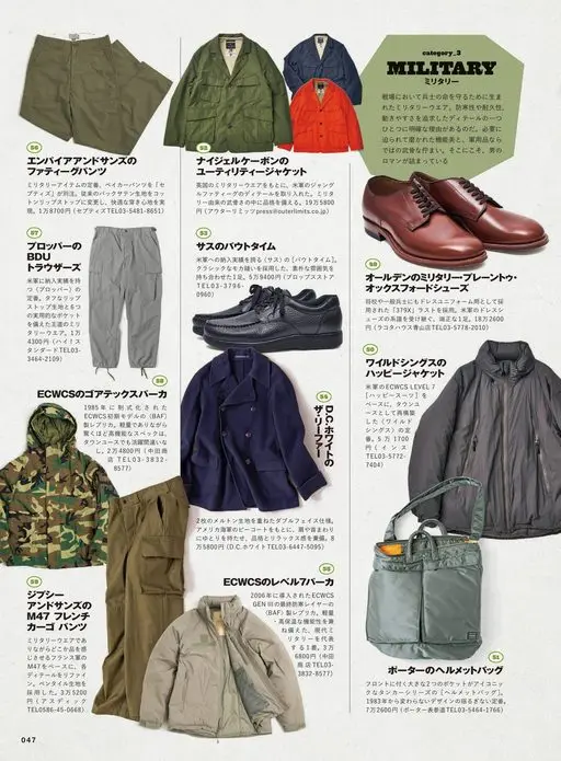 2nd 2026年12月号 追求活动自如的细节设计。

功能美是在需求中打磨出来的，而军装原