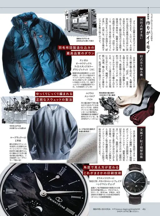 Begin 2026年12月号 凝聚日本匠人精神
第四章：
做工上乘的好物
河田式研洗
老式吊编