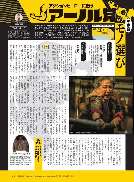 Begin 2026年12月号 效仿动作英雄
——J
后援会会长
喜欢硬派单品？很好。那你会更喜