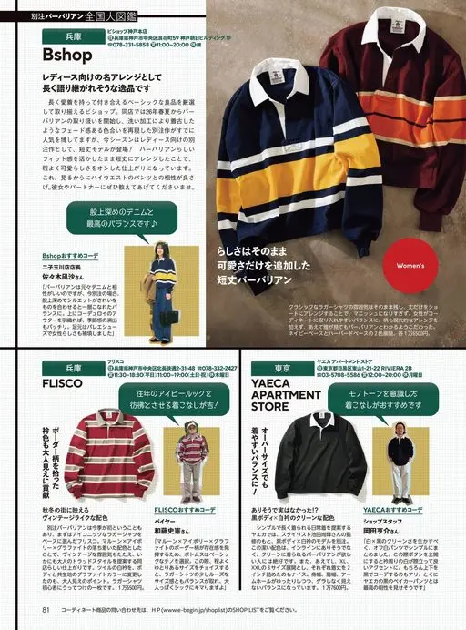 Begin 2026年12月号 别注 Barbarian 全国大图鉴
Bshop
作为面向女款的
