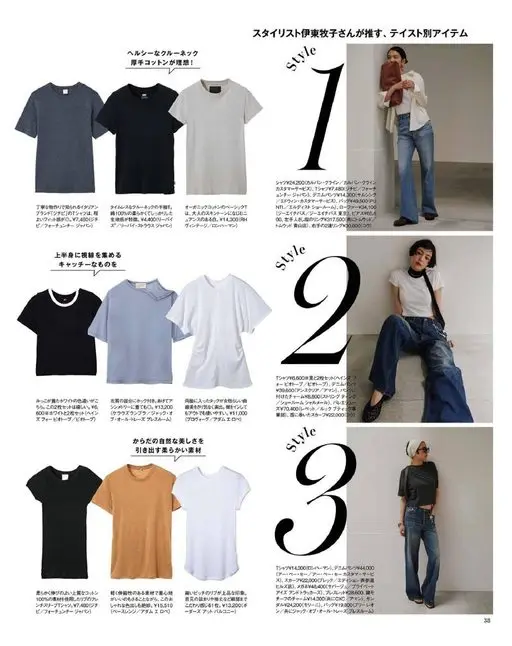 otona MUSE 2026年08月号 健康的圆领
厚实纯棉才是理想之选！
造型师伊东牧子推荐的按风格分