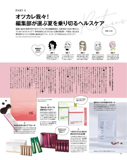 otona MUSE 2026年10月号 PART 4
辛苦啦，我们！
编辑部精选的度夏健康护理
被繁重工