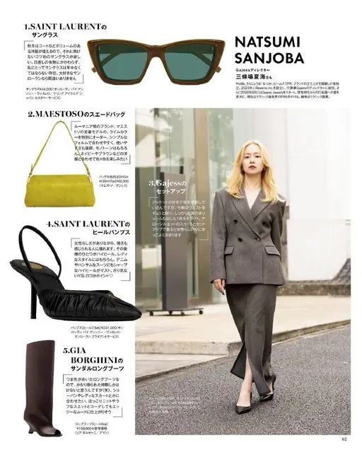 otona MUSE 2026年11月号 1.SAINTLAURENTO
墨镜 ¥44,000（Saint