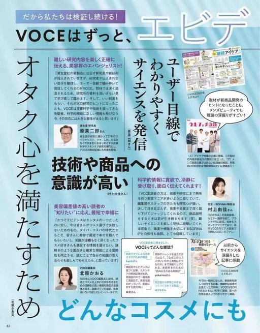 VOCE 2026年12月号 VOCE
正因为是科学，我们才要持续验证！
VOCE一直坚持
眼