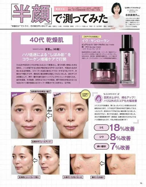 VOCE 2026年12月号 半脸
只试“半张脸”。它的实力究竟如何！？摄影：柏原力（人物）、