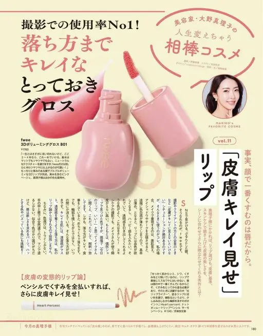 VOCE 2026年12月号 美容家大野真理子的
改变人生的
搭档彩妆
影／伊参言 插画／本田