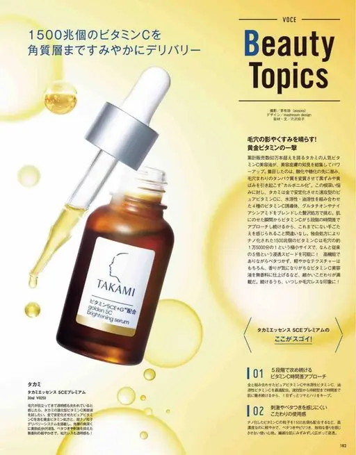 VOCE 2026年12月号 VOCE
Beauty
1500兆个维生素C
迅速送达角质层
T